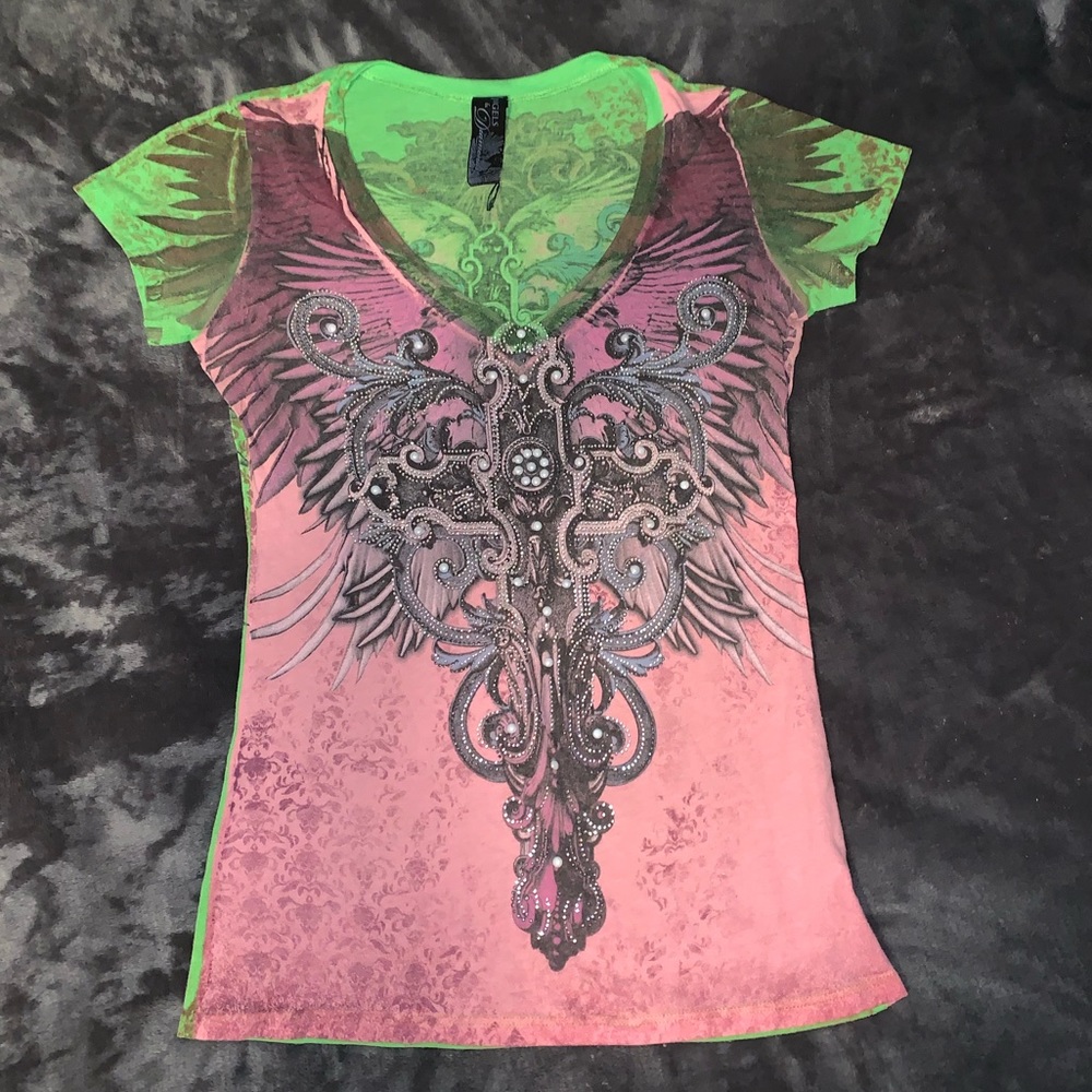 Sold Stunning Angels and Diamonds Shirt Small